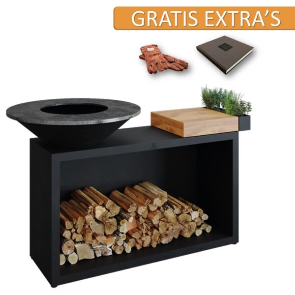 ofyr island black 85 teak hout met gratis extra 's