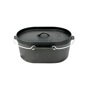 dutch oven braadpan gietijzer met grill deksel ovaal 9 liter