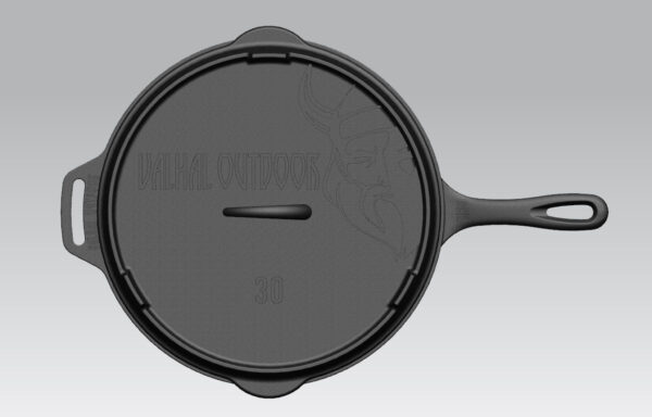 Valhal Skillet Gietijzer met Deksel en Grillpatroon ø30 cm