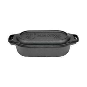 dutch oven braadpan gietijzer met grill deksel ovaal 1 liter