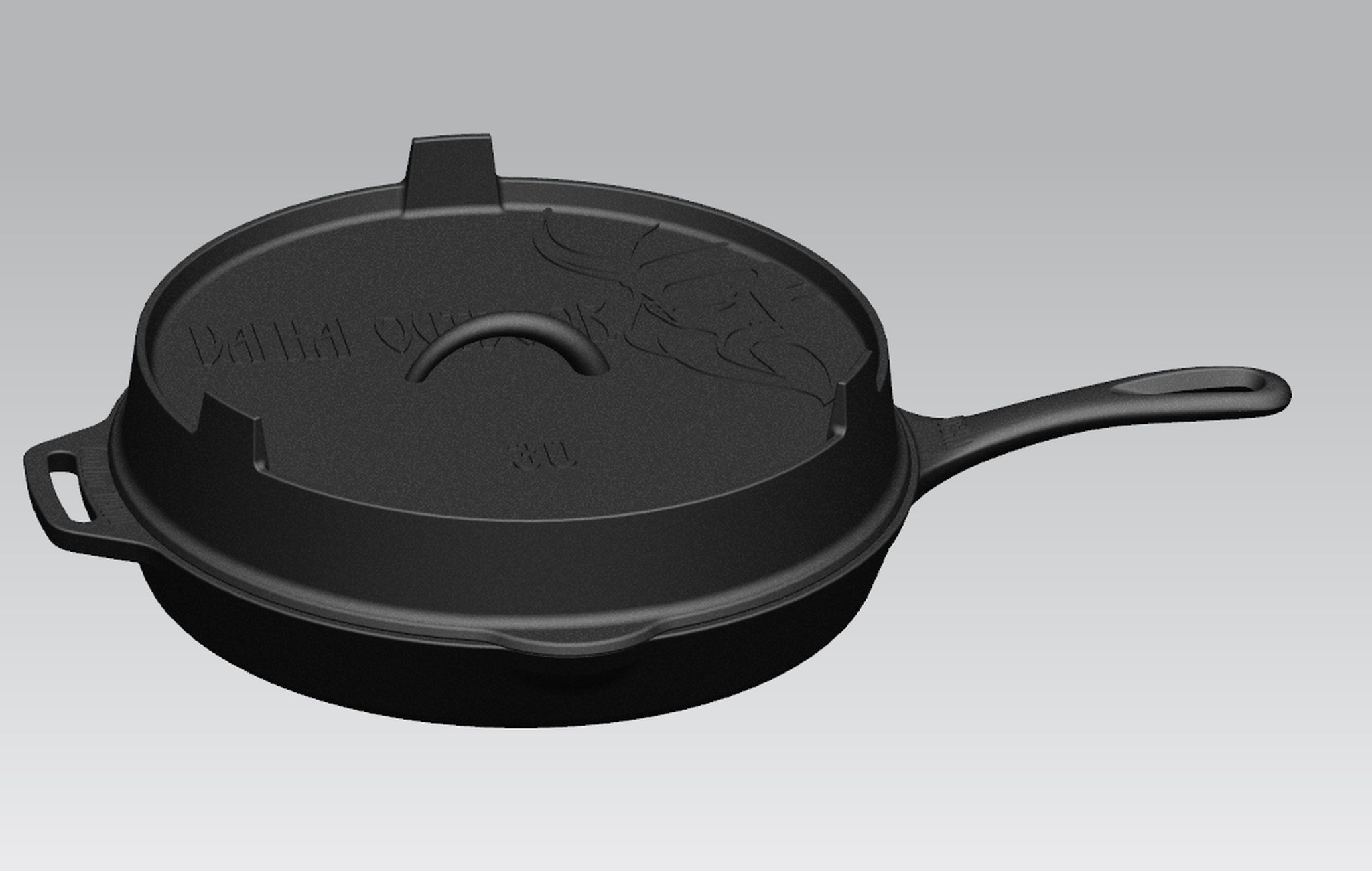 Valhal Skillet Gietijzer met Deksel en Grillpatroon ø30 cm