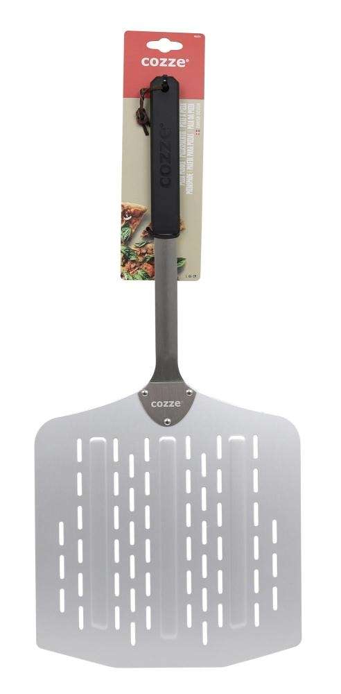 cozze pizzaschep met gaatjes aluminium 66 cm